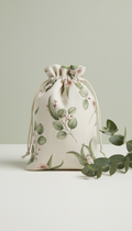 Linen Pouch with Botanical Print